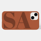 モダンテラコタコンテンポラリーイニシャルミニマルカス Case-Mate iPhoneケース (裏面 (横))