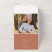 モダンテラコタフローラ結婚ズ オールインワン招待状 (外側)