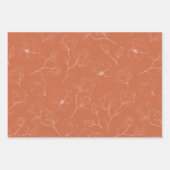 モダンテラコタフローラ結婚ズ ラッピングペーパーシート (正面)