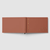 モダンテラコタ結婚ブラウンの名前の日付フォイル ゲストブック (全面)