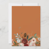 モダンテラコッタと緑の結婚式招待状 招待状 (裏面)