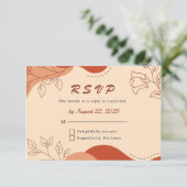 モダンテラコッタアーストーンズ フローラルライン ウェディング 出欠カード (スタンド正面)