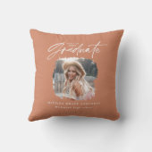 モダンテラコッタスクリプト写真エレガント卒業 クッション (裏面)