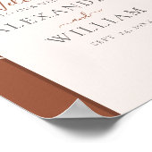 モダンテラコッタパンパスフローラ結婚の歓迎 ポスター (角)