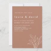 モダンテラコッタパームフォージミニマ結婚リスト 招待状 (正面)