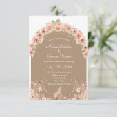 モダンテラコッタフローラアーチ写真秋の結婚式 招待状 (スタンド正面)