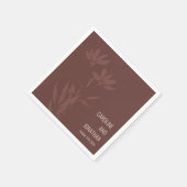 モダンテラコッタフローラライン結婚アートカスタム スタンダードカクテルナプキン (角)