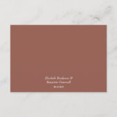 モダンテラコッタフローラ結婚の詳細囲い エンクロージャーカード (裏面)