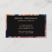 モダンテラコッタブルーグリッター金ゴールドプロフェッショナル 名刺 (裏面)