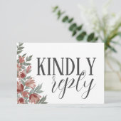 モダンテラコッタボタニカルRSVP結婚の 出欠カード (スタンド正面)