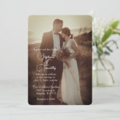 モダンテラコッタミニマル写真結婚の 招待状 (スタンド正面)