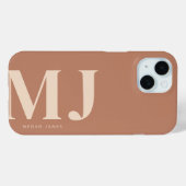 モダンテラコッタモノグラム Case-Mate iPhoneケース (裏面 (横))
