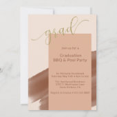 モダンテラコッタ写真卒業パーティー 招待状 (裏面)