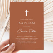 モダンテラコッタ男子 洗礼・命名式案内 招待状