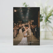 モダンテラコッタ素朴タイポグラフィ写真結婚の サンキューカード (スタンド正面)