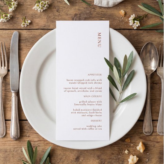 モダンテラコッタ結婚のメニュー メニュー