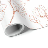 モダンテラコッタ結婚フォラル ラッピングペーパー (ロールコーナー)