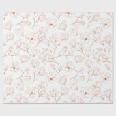 モダンテラコッタ結婚フォラル ラッピングペーパー (フラット)