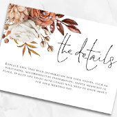 モダンテラコッタ花模様QRコード詳細結婚ズ エンクロージャーカード