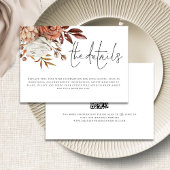 モダンテラコッタ花模様QRコード詳細結婚ズ エンクロージャーカード