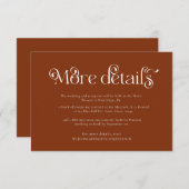 モダンテラコッタ詳細結婚のエンクロージャカード 招待状 (正面/裏面)