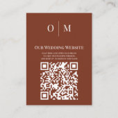 モダンテラコッタ スケッチ 葉 QR コード ウェブサイト エンクロージャーカード (正面)