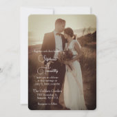 モダンテラコッタ ミニマリスト フォト ウェディング 招待状 (正面)