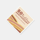 モダンテラコッタ&金ゴールド50結婚周年 スタンダードカクテルナプキン (角)