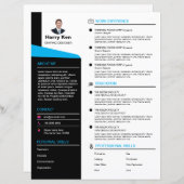 モダンテンプレートの再開カスタマイズ可能なフォトブルーCV (正面/裏面)