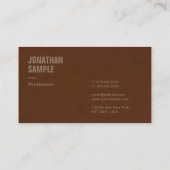 モダンテンプレートエレガントブラウンスエードルック 名刺 (裏面)