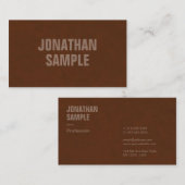 モダンテンプレートエレガントブラウンスエードルック 名刺 (正面/裏面)