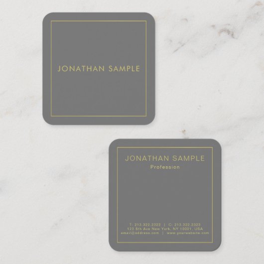 モダンテンプレートエレガントプロフェッショナルプレミアムシルク スクエア名刺 (正面/裏面)