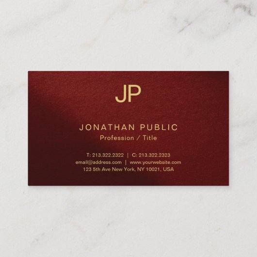 モダンテンプレートエレガントプロフェッショナルプレミアム 名刺 (裏面)