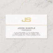 モダンテンプレートエレガント金ゴールドイニシャル 名刺 (正面)