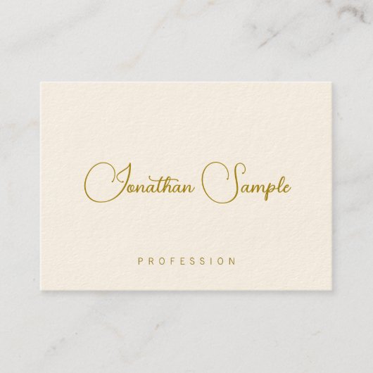 モダンテンプレートエレガント金ゴールドルックタイポグラフィ文字 名刺 (正面)