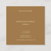 モダンテンプレートエレガント金ゴールド文字モノグラムラグジュアリー スクエア名刺 (裏面)