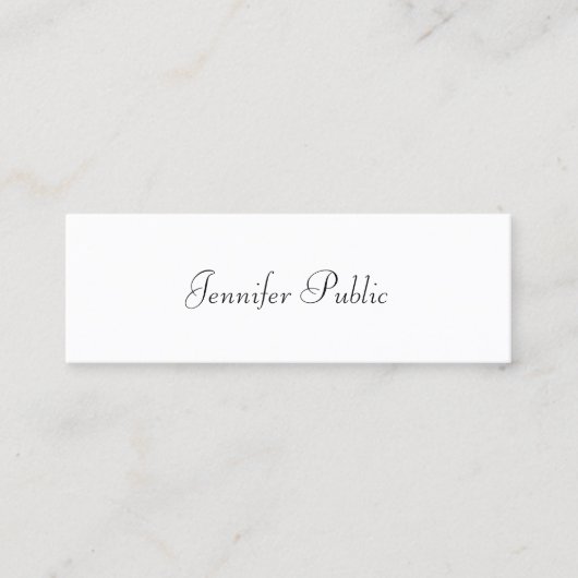 モダンテンプレートシンプルミニマルエレガントリストシック スキニー名刺 (正面)