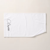 モダンテンプレートタイポグラフィ名白黒 バスタオルセット (ハンドタオル)