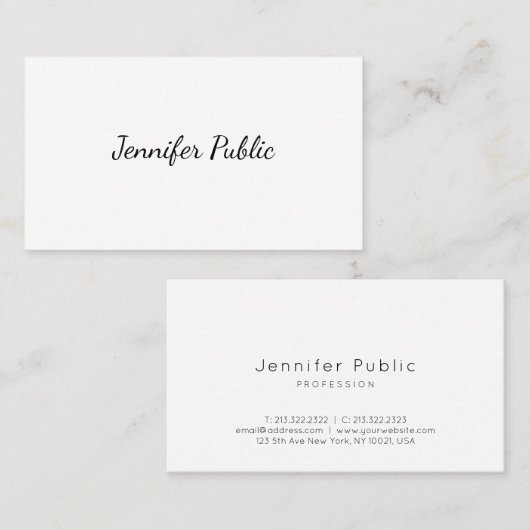 モダンテンプレートハンドスクリプトシンプルトレンディーシック 名刺 (正面/裏面)