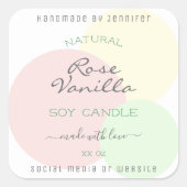 モダンテンプレートパステル製品の包装ラベル スクエアシール (正面)