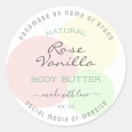 モダンテンプレートパステル製品の包装ラベル ラウンドシール