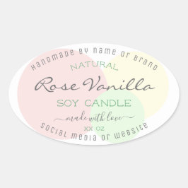 モダンテンプレートパステル製品の包装ラベル 楕円形シール
