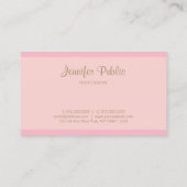 モダンテンプレートピエレガントンク金ゴールドハンドスクリプトフォント 名刺 (裏面)