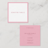 モダンテンプレートピシンプルンク淡い色のプロフェッショナルシック スクエア名刺 (正面/裏面)