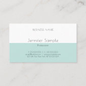 モダンテンプレートミントシンプルグリーン赤面ピンク 名刺 (裏面)