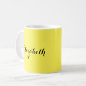 モダンテンプレート入力した名前を黄色に追加 コーヒーマグカップ (正面左)