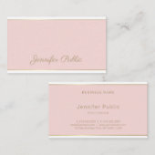 モダンテンプレート手書きスクリプトピンク金ゴールドシック 名刺 (正面/裏面)