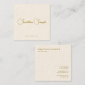 モダンテンプレート金ゴールドルックタイポグラフィプロフェッショナル スクエア名刺 (正面/裏面)