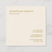 モダンテンプレート金ゴールドルックタイポグラフィプロフェッショナル スクエア名刺 (裏面)