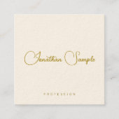 モダンテンプレート金ゴールドルックタイポグラフィプロフェッショナル スクエア名刺 (正面)